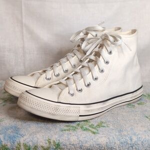 White Converse hi-top sneakers men's 8.5